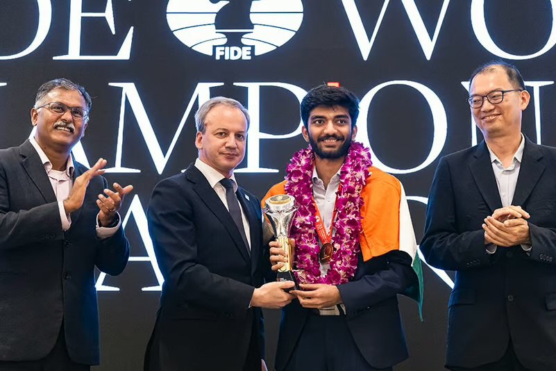 Newly crowned World Chess Champion D. Gukesh