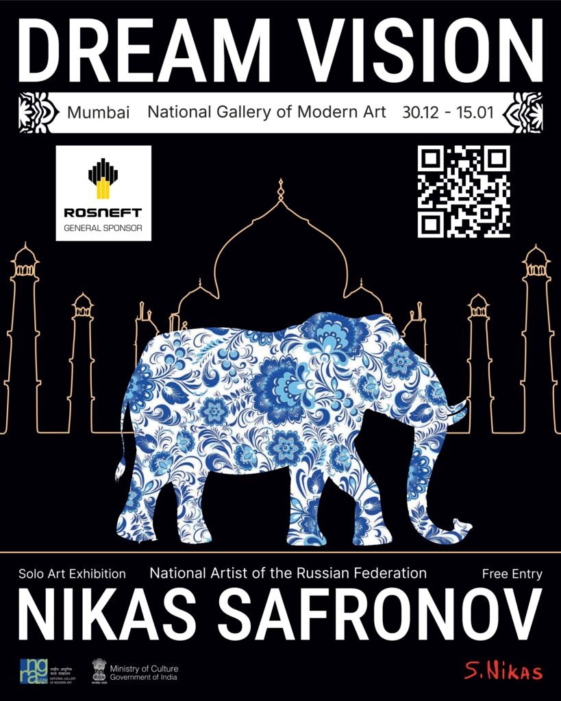 A poster for Nikas Safronovs exhibition in Mumbai page 0001