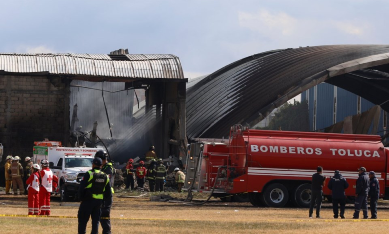 10 dead after small plane crashes in central Mexico while attempting emergency landing