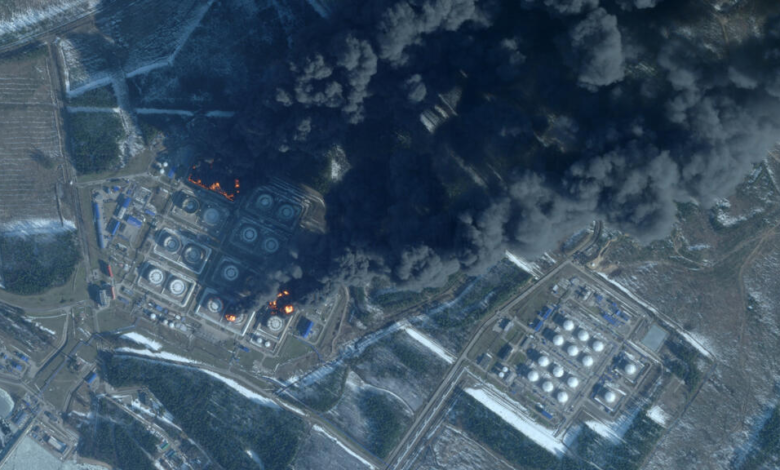 Russia's largest oil terminal ablaze after drone attack