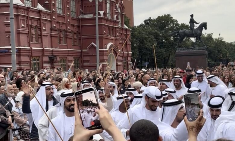 Abu Dhabi Cultural Festival in Moscow with Emirati performers in traditional attire