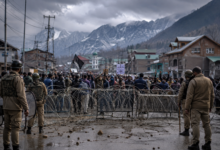 Protesters gathering during political unrest in Azad Jammu and Kashmir