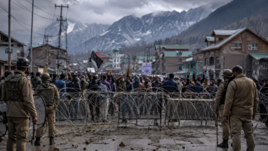 Protesters gathering during political unrest in Azad Jammu and Kashmir