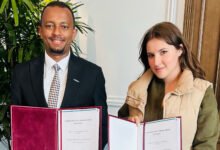 Elina Adamova, Director International Relations of the BRICS Culture Media Forum, signs a Memorandum of Understanding with the Ethiopian Youth BRICS+ Association in Moscow.