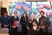 International diplomats, cultural figures and public representatives gather in Moscow during the Millennium Fire for Peace and Spiritual Progress forum.
