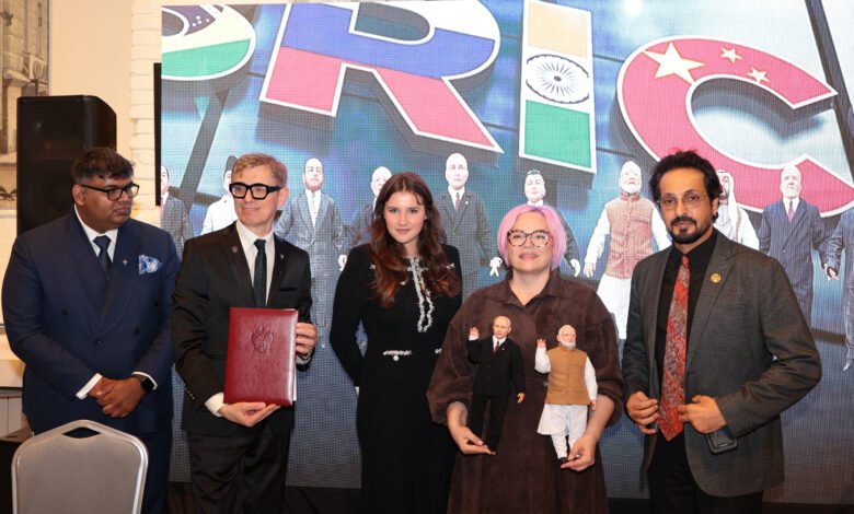 International diplomats, cultural figures and public representatives gather in Moscow during the Millennium Fire for Peace and Spiritual Progress forum.